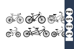 Bicycle silhouettes collection featuring mountain, tandem, a Product Image 1