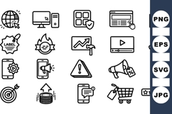 Digital Marketing Icons Vector Set for Web Design Product Image 1