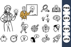 Business Innovation Idea Light Bulb Icon Set Product Image 1