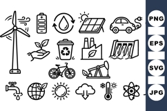 Eco Energy Vector Icon Set for Green Design Product Image 1