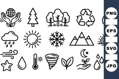 Minimal Eco Nature Icon Vector Set Bundle Product Image 1