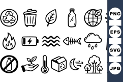 Hand Drawn Environmental Icons Vector Set Bundle Product Image 1