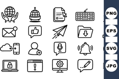 Minimalist Technology Icon SVG Bundle For UI Design Product Image 1