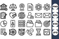 Business Finance Icon SVG Line Art Bundle Product Image 1