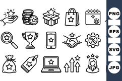 Minimalist Star Icon Set for Business and Marketing Product Image 1