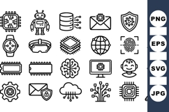 Modern Technology Icon Vector Set For Digital Designs Product Image 1