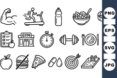 Fitness Wellness Icon Clipart Bundle For Health Projects Product Image 1