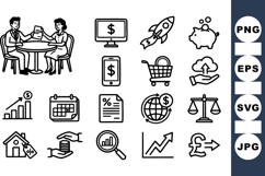 Business and Finance Icon Vector Bundle Set Product Image 1