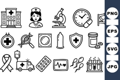 Medical Healthcare Icons Set for Clinic and Emergency Product Image 1