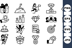 Business Achievement Icon Set for Success Designs Product Image 1