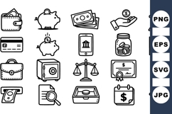 Minimalist Finance Icon Vector Set For Business Use Product Image 1