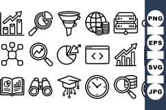 Line Art Business Analytics Icon Set For Presentations Product Image 1
