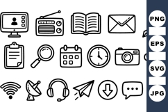 Hand Drawn Communication Icons Vector Set Product Image 1