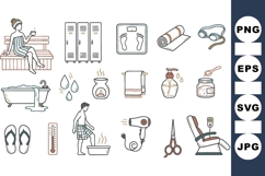 Minimal Spa and Wellness Icon SVG Bundle Product Image 1