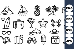 Summer Vacation Travel Icon Bundle Pack Product Image 1