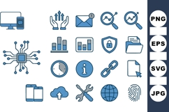 Blue Technology Icon Set for UI Design Bundle Product Image 1