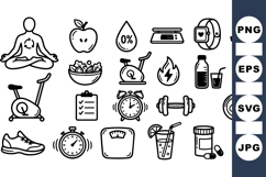 Wellness and Fitness Icon Pack for Lifestyle Apps Product Image 1