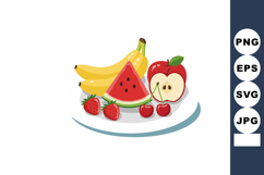 Fresh mixed fruit assortment with bananas watermelon apple s Product Image 1
