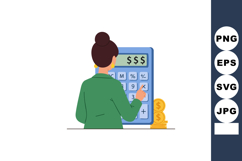 Woman using calculator for finance budgeting and money manag Product Image 1