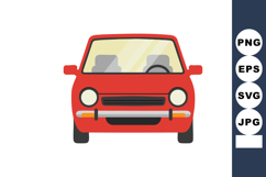 Red car front view vector illustration with simple design an Product Image 1