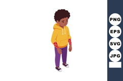 Boy with rash on arms wearing yellow hoodie and purple pants Product Image 1
