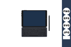 Digital tablet with stylus and detachable keyboard top view Product Image 1