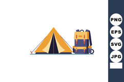 Camping tent with hiking backpack travel gear for outdoor ad Product Image 1