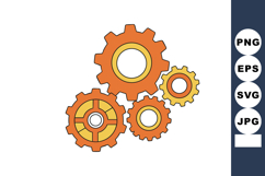 Orange and yellow gear wheels vector illustration showing me Product Image 1