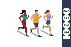 Group of diverse people running outdoors fitness exercise he Product Image 1