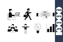 Business and office vector icons showing teamwork, innovatio Product Image 1