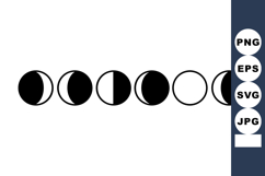 Moon phases vector showing lunar cycle from new moon to full Product Image 1