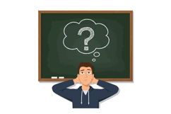 Thoughtful young man in a hoodie pondering a question above Product Image 1