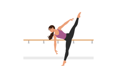 A graceful dancer performing an elegant pose in minimal flat Product Image 1