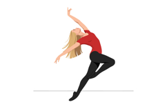 Dynamic dancer in a vibrant red top performing an elegant po Product Image 1