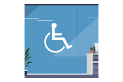 Accessible workspace featuring a wheelchair symbol in minima Product Image 1