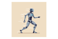 Robot character in a dynamic pose showcasing sleek design in Product Image 1