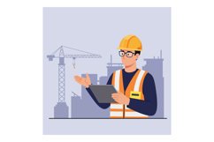 Construction worker in safety gear discussing project detail Product Image 1