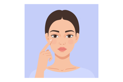 Woman demonstrating skincare routine in minimal flat design Product Image 1