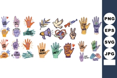 Colorful Hand Drawn Peace Protest Vector Doodle Pack Product Image 1