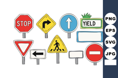 Collection of Various Road Traffic Signs Including Stop Yiel Product Image 1