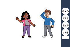 People arguing with expressive gestures in casual clothing v Product Image 1