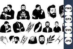 Masculine Black Ink Clipart Bundle for Romantic Designs Product Image 1