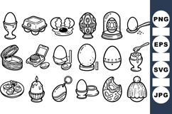 Hand Drawn Vintage Egg Clipart Set For Easter Product Image 1