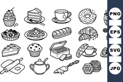 Hand Drawn Vintage Bakery Clipart Set For Baking Designs Product Image 1