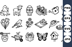 Spring Garden Clipart Set for Easter and Picnic Designs Product Image 1