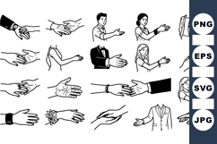 Hand Drawn Handshake Clipart Bundle for Business Use Product Image 1