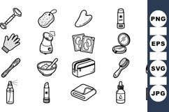 Hand Drawn Spa Beauty Care Icon Bundle For Wellness Product Image 1