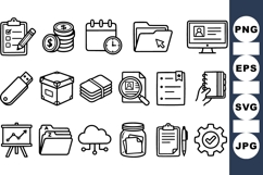 Business Office Icon Set for Productivity Designs Product Image 1