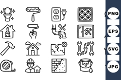 Home Repair Tools Icon Set For Construction Projects Product Image 1