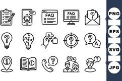 Customer Support Icon Set for Websites and Apps Product Image 1